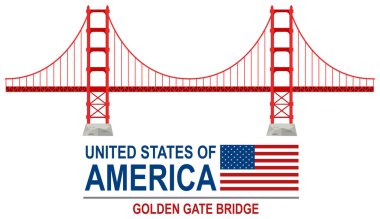 Golden gate köprüsü Amerika illüstrasyon