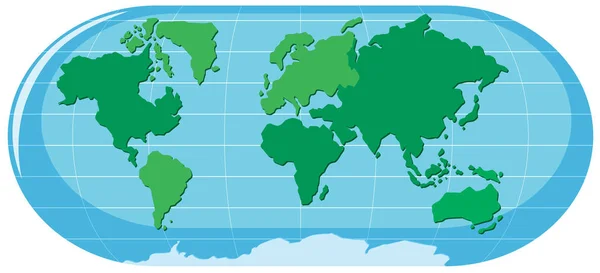 Mapa Del Mundo Redondo Sobre Fondo Blanco Ilustración — Vector de stock