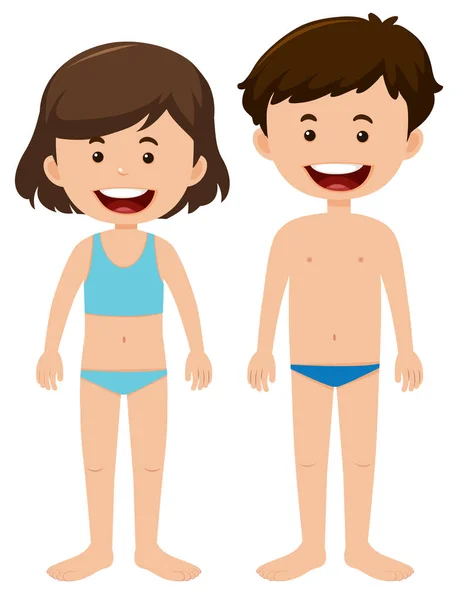 Dizi boş erkek ve kız illüstrasyon