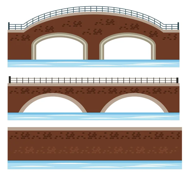 Ένα Σύνολο Από Γέφυρα Ποταμού Εικονογράφηση — Διανυσματικό Αρχείο