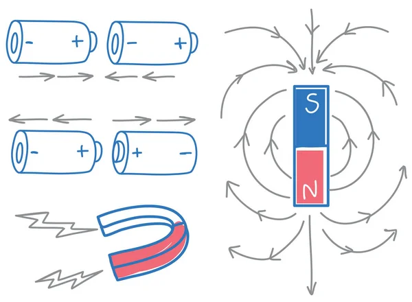 Doodles Batteri Illustration — Stock vektor