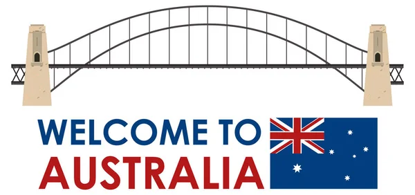 Austrália Harbor Bridge Sobre White Background Ilustração — Vetor de Stock