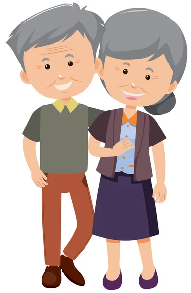Elderly Couple Together Illustration — Stock Vector