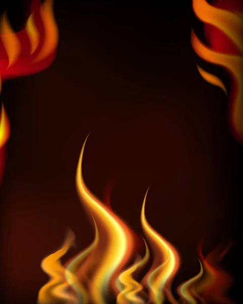 Ilustracja Hot Tempate Ramki Ogień — Wektor stockowy