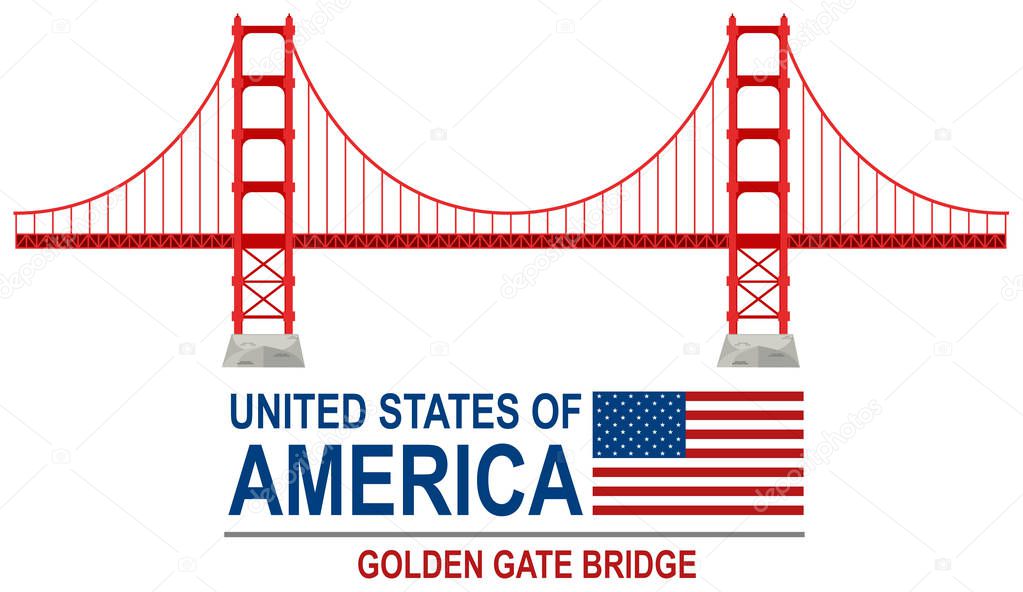 Golden gate bridge america illustration
