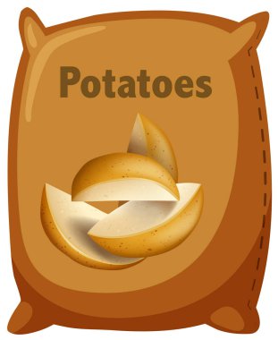 Bir patates çanta illüstrasyon