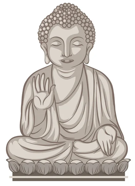 Буддийские Образы Whate Background Иллюстрации — стоковый вектор