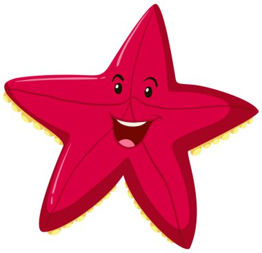 Mutlu kırmızı denizyıldızı ifade illüstrasyon