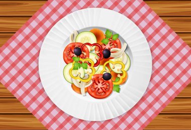 Taze sağlıklı salata illüstrasyon