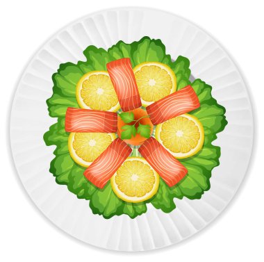 Taze somon salata illüstrasyon