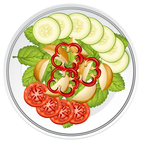 Ovanifrån Sallad Illustration — Stock vektor