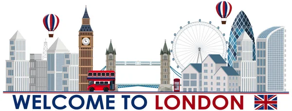 Eine Londoner Touristenattraktion Vorlage Illustration — Stockvektor