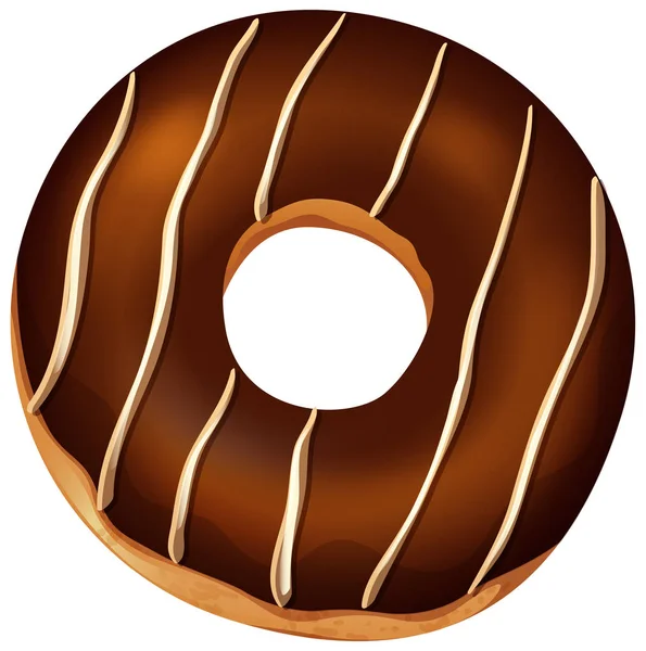 Шоколадный Пончик Белом Фоне — стоковый вектор