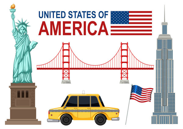 A Set of America Symbol illustration