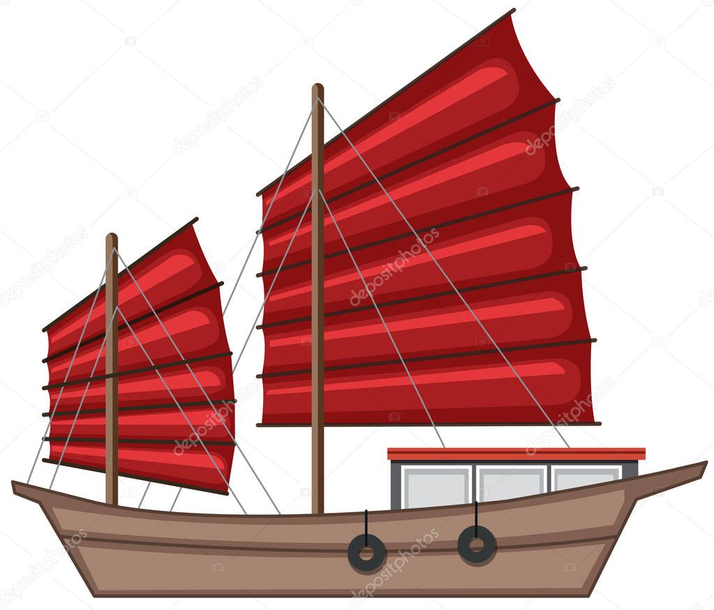 A Barque on White Background illustration