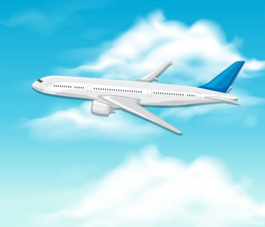 Uçakta gökyüzü illüstrasyon