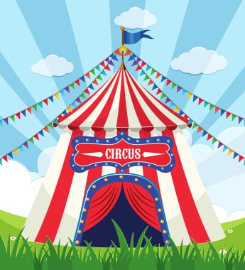 Park resimde bir sirk çadırı