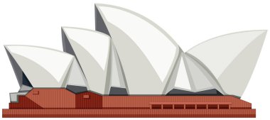 Sidney Opera evi üzerinde beyaz arka plan illüstrasyon