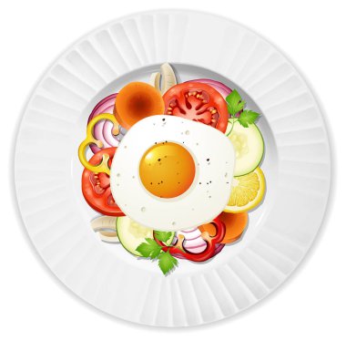 Boyut sağlıklı yumurta salatası üst görünüm