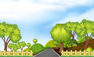 Bir yol forrest resimde sahne