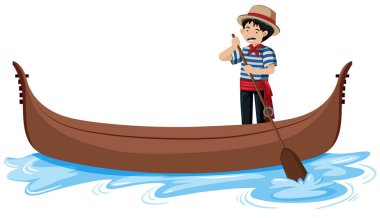 Gondol Venedik İtalya çizimde