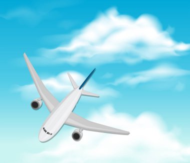 Gökyüzü illüstrasyon uçan uçak