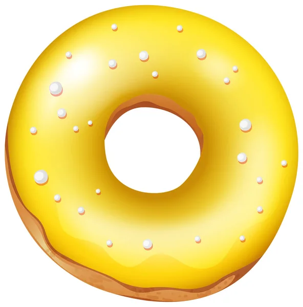 Een Gele Donut Witte Achtergrond Afbeelding — Stockvector