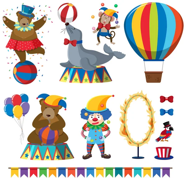 Ayarla, sirk hayvan göstermek illüstrasyon