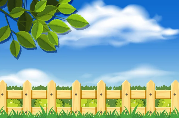 Çit çizim ile güzel doğal peyzaj