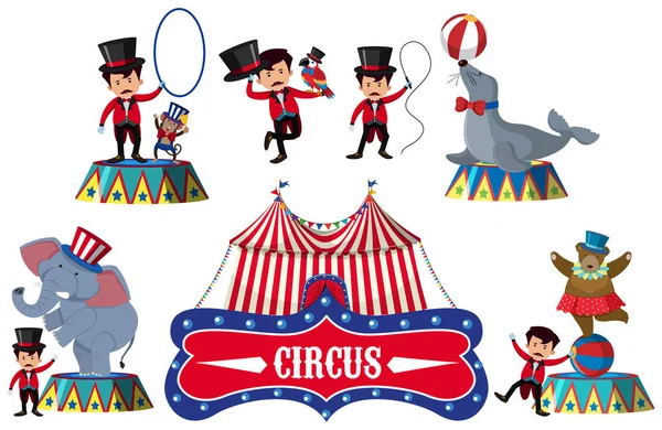 Set Circus Element Illustration — Stock Vector