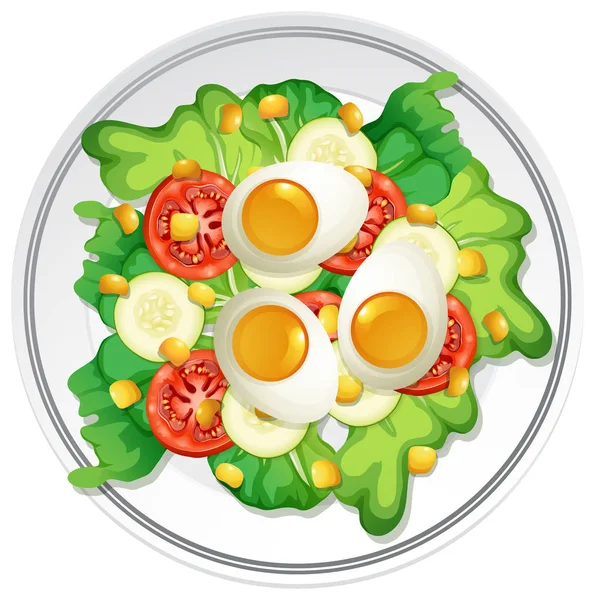 Bir tabak yumurta salatası illüstrasyon