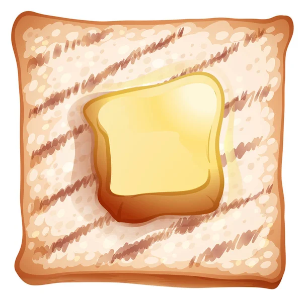 Bir dilim tost illüstrasyon tereyağı