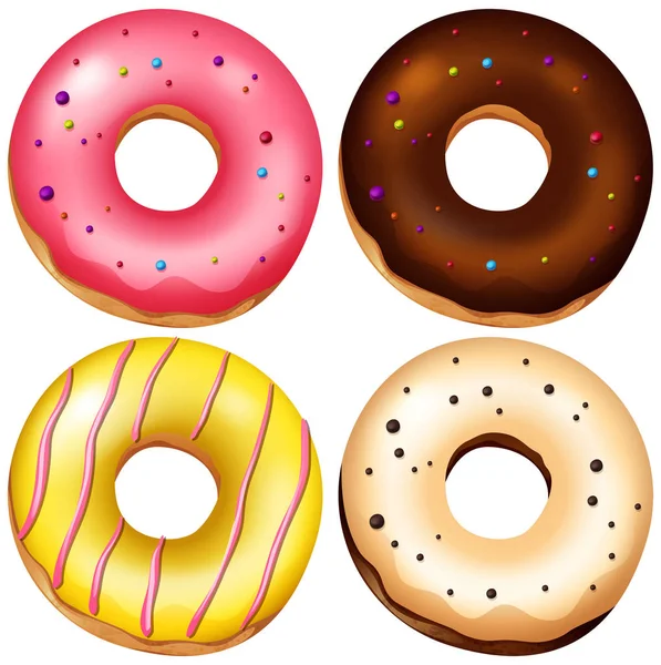 Aromalı Donuts, ayarla illüstrasyon