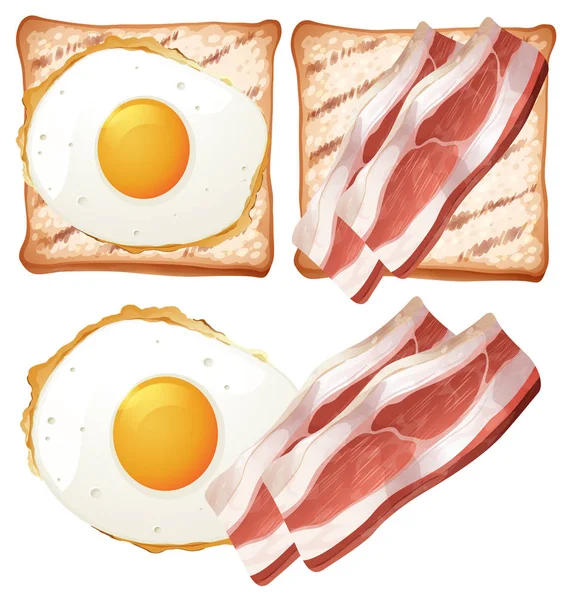 Набор Тостов Завтрака — стоковый вектор