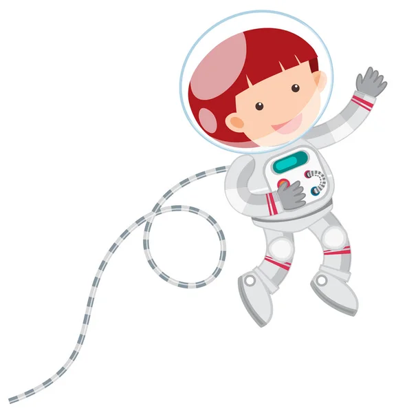 Astronauta Sobre Fondo Blanco Ilustración — Vector de stock