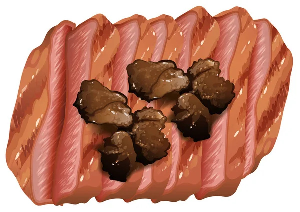 Pişmiş biftek illüstrasyon büyük bir parçası