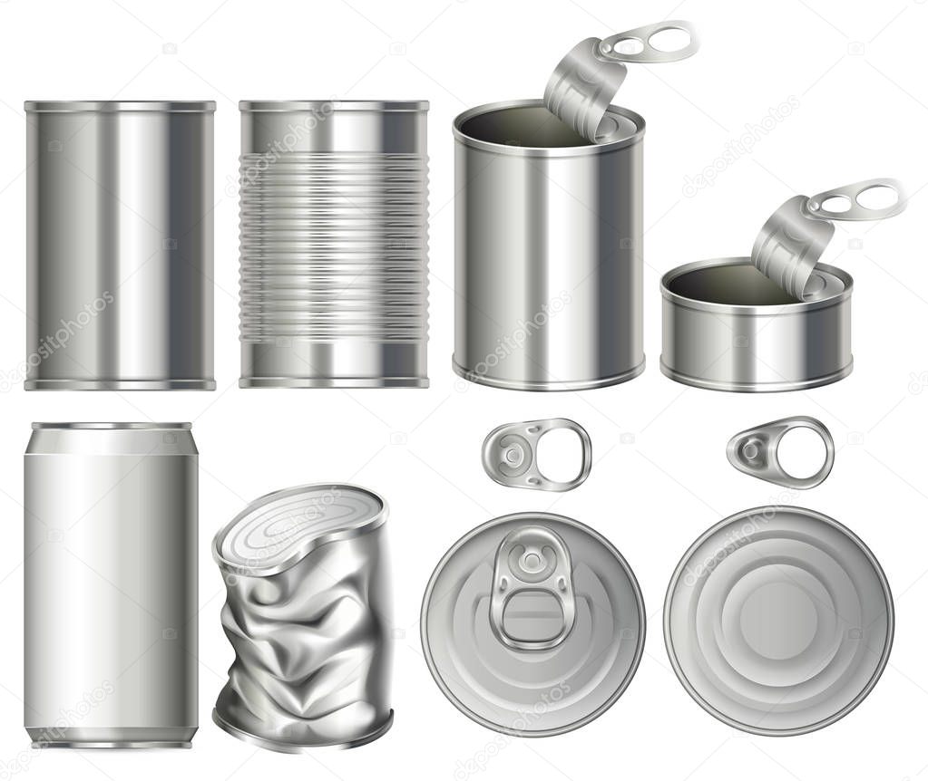 A Set of Can Container illustration