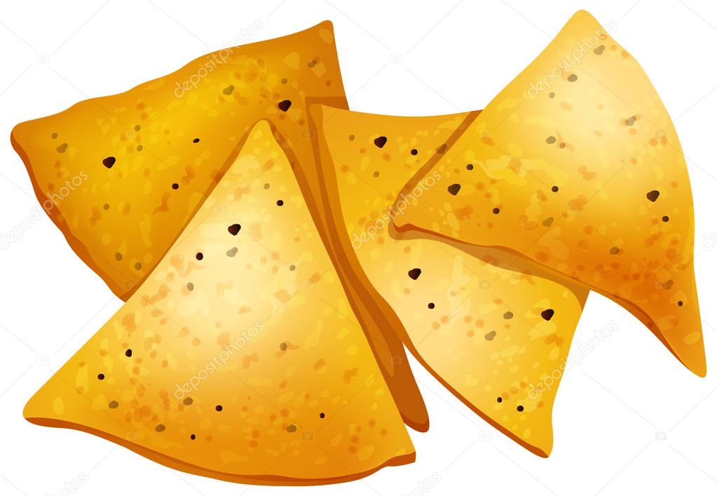 Tortilla Chips on White Background illustration