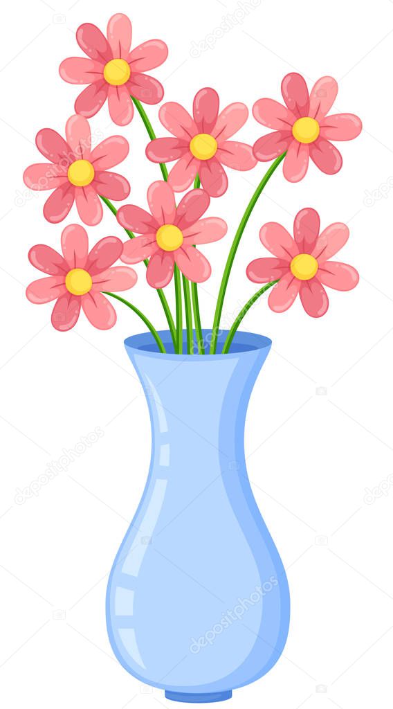 Flower Vase on White Background illustration