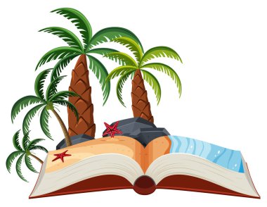 Yaz Plaj Açık kitap Illustration