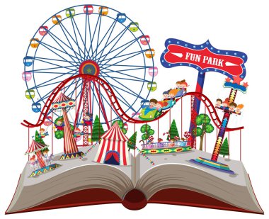 Kitap Illustration pop eğlence parkı