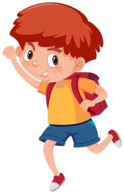 Genç zencefil çocuk illüstrasyon atlama