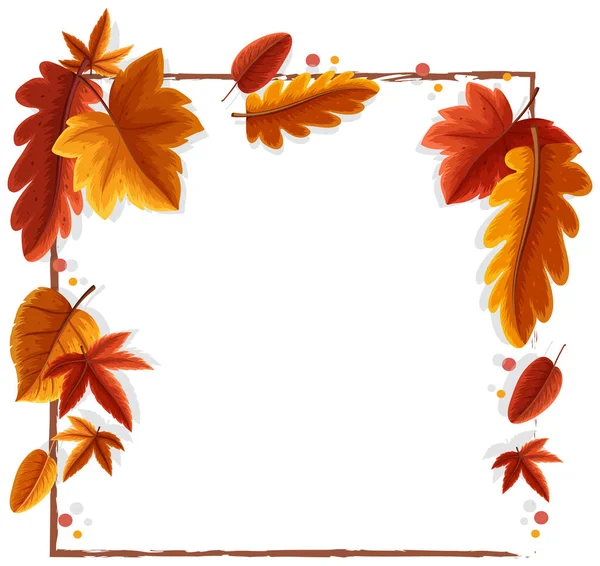 Autumn Leaves Frame Illustration — Stock Vector
