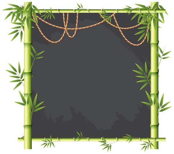 Green Bamboo Banner Illustration — Stock Vector