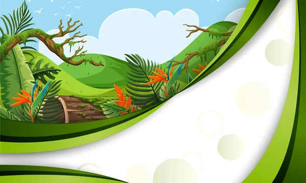 Zöld Dzsungel Sablon Illusztráció — Stock Vector