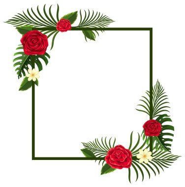 Güzel çiçek çerçeve şekil