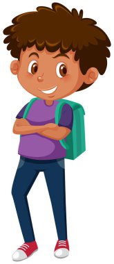 Genç tabaklanmış çocuk illüstrasyon