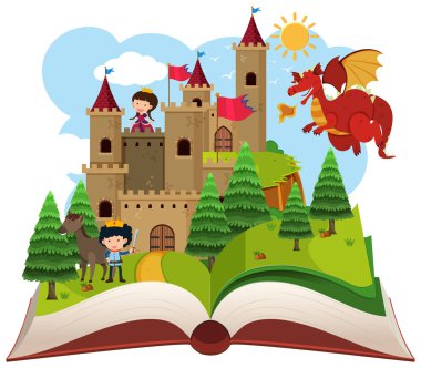 Peri kuyruk kitap Illustration açın