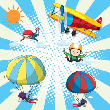 Bir şablon / gökyüzü faaliyetleri çizim