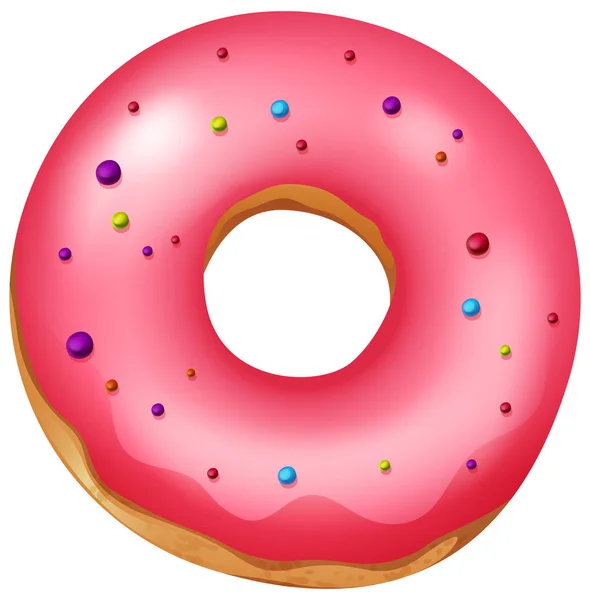 Rosa Isolado Donut Ilustração — Vetor de Stock